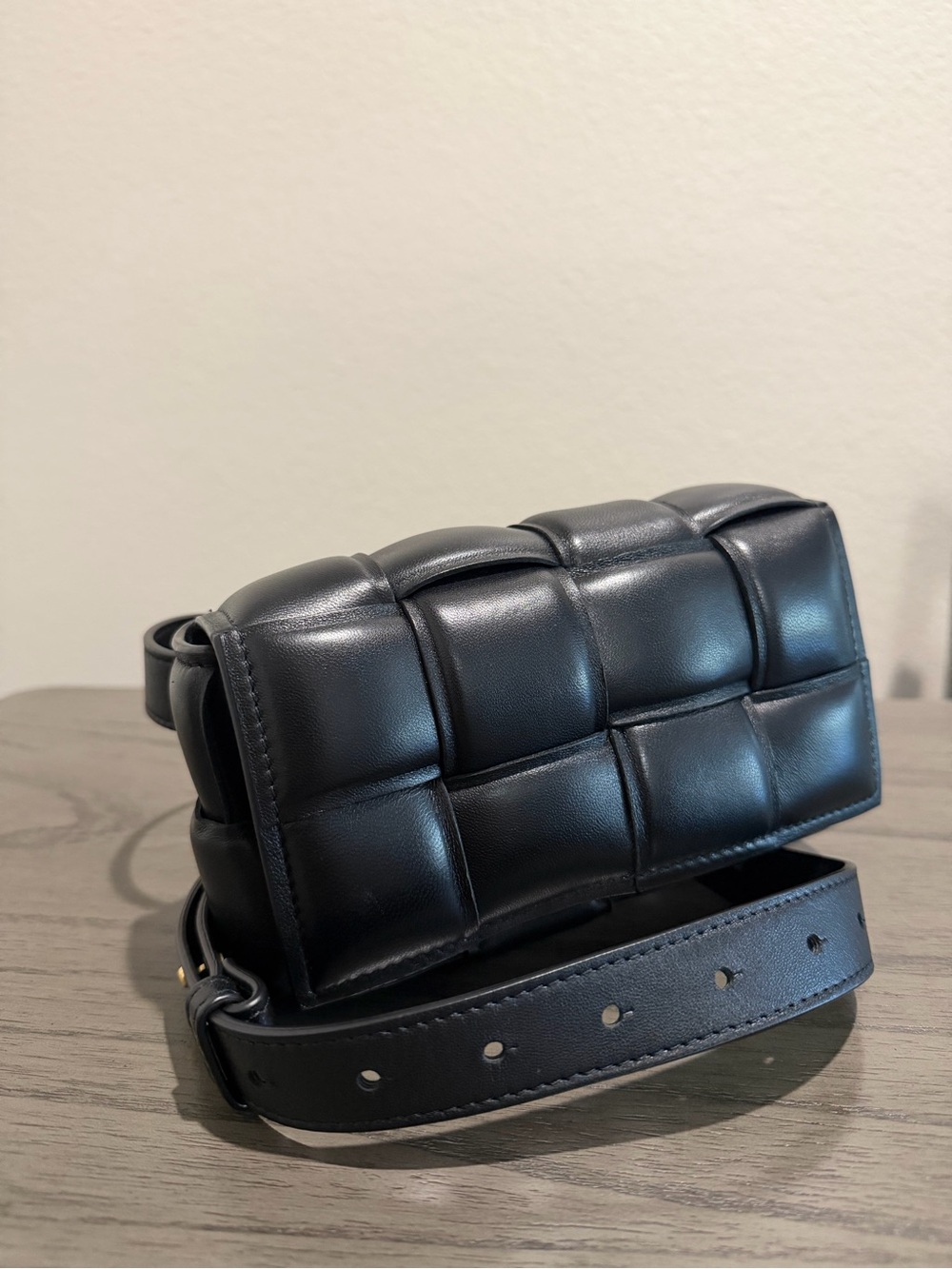 Bottega Veneta Black Quilted Leather Bumbag / Belt Bag